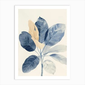 Blue Leaf 1 Art Print