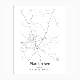 Pfarrkirchen,Germany Minimalist Map Art Print