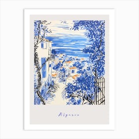 Algarve Portugal 2 Mediterranean Blue Drawing Poster Art Print