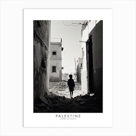 Poster Of Palestine, Black And White Analogue Photograph 4 Art Print