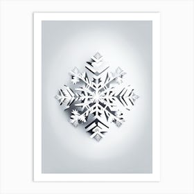 Crystal, Snowflakes, Retro Minimal 3 Art Print