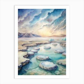 A Mystical Design Of The Dead Sea With Floating Sa Art Print