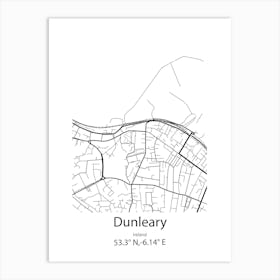 Dunleary,Ireland Minimalist Map Art Print