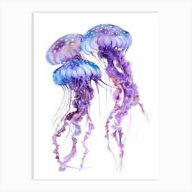 Watercolor Of Jellyfish Art Print