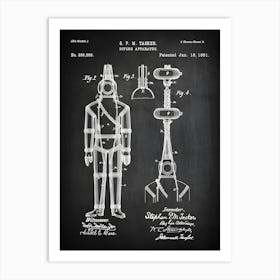 Diving Suit, Scuba Diving Suit, Diving Suit Patent, Vintage Diving Suit, Diving Wall Decor, Diving Poster, Diving Print, Scuba Dive, Sd858a1 Art Print