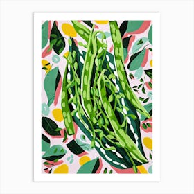 Sugar Snap Peas Summer Illustration 3 Art Print