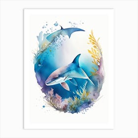 Mako Shark 2 Watercolour Art Print
