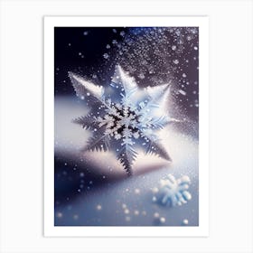 Diamond Dust, Snowflakes, Soft Colours 2 Art Print