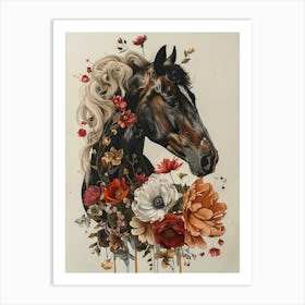 'Floral Horse' Art Print