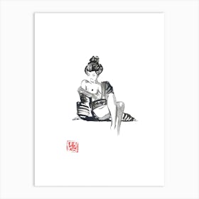 Geisha At The Beach Art Print