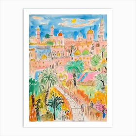 Baghdad, Dreamy Storybook Illustration 4 Art Print