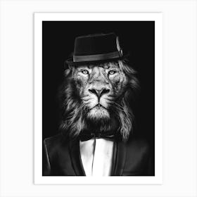 Lion In A Suit Art Print