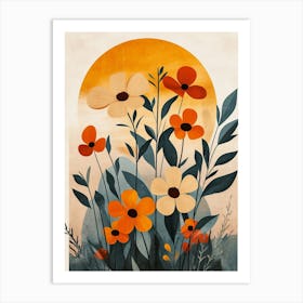 Flowers At Sunset Art Print