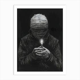 Man Holding A Candle Art Print