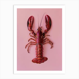 Lobster On Pink Background 1 Art Print