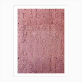 Letters Red Concrete Wall Art Print