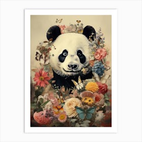 Panda Art In Collage Art Style 3 Art Print