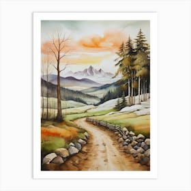 Road To The Mountains 3 Art Print