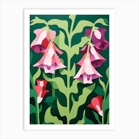 Cut Out Style Flower Art Canterbury Bells 3 Art Print