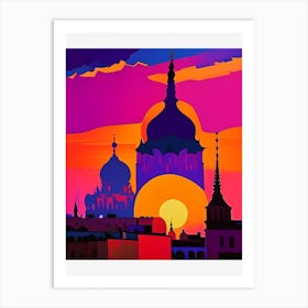 Abstract Sunset Over The City Art Print