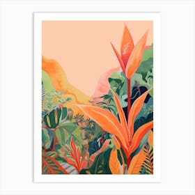 Boho Plant Painting Bird Of Paradise 5 Art Print