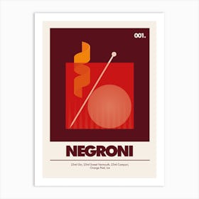 Negroni, Cocktail Print (Burgundy) Art Print