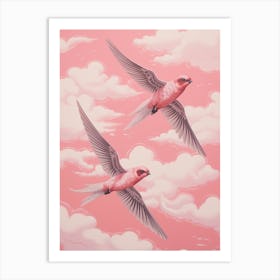 Vintage Japanese Inspired Bird Print Swallow 1 Art Print