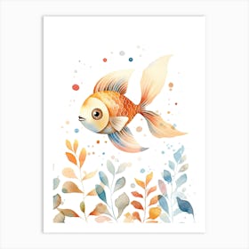 Fish Watercolour In Autumn Colours 2 Art Print