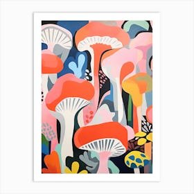 Matisse Inspired Abstract Mushrooms Kitchen Poster 1 Art Print