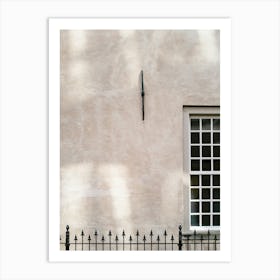 Shadow On The Wall With A Window And A Fence Art Print