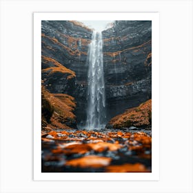 Waterfall In Iceland Art Print