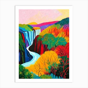 Victoria Falls National Park Zimbabwe Abstract Colourful Art Print