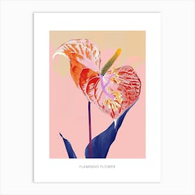 Colourful Flower Illustration Poster Flamingo Flower 2 Art Print