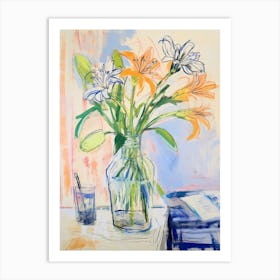 Flower Painting Fauvist Style Agapanthus 2 Art Print