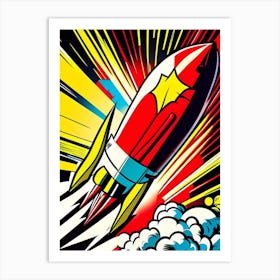 Rocket Bright Comic Space Art Print