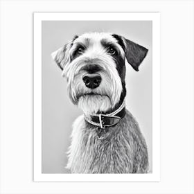 Standard Schnauzer B&W Pencil Dog Art Print