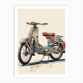 Vintage Colorful Scooter 28 Art Print