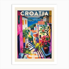 Dubrovnik Croatia 6 Fauvist Painting  Travel Poster Art Print