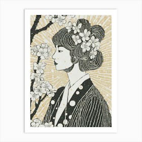 Sakura Blossom Ukiyo-E Art Print