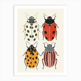 Colourful Insect Illustration Ladybug 9 Art Print