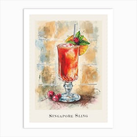 Singapore Sling Tile Poster 1 Art Print