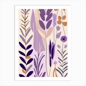 Lavender Wildflower Modern Muted Colours 2 Art Print