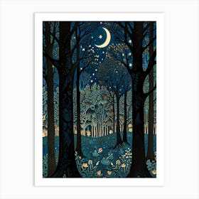 William Morris Night In The Woods 10 Art Print