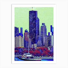 Seattle, City Us  Pointillism Art Print