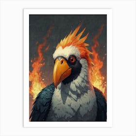 Flaming Bird 2 Art Print