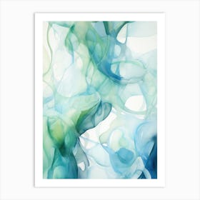 Abstract Blue And Green Smoke Art Print