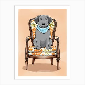 Dog Sitting In A Chair Art Print