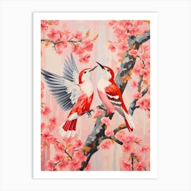 Vintage Japanese Inspired Bird Print Woodpecker 4 Art Print