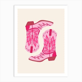 Pink Cowboy Boots Affiche