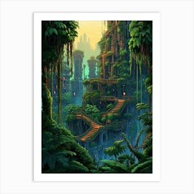 Amazon Rainforest Pixel Art 1 Art Print